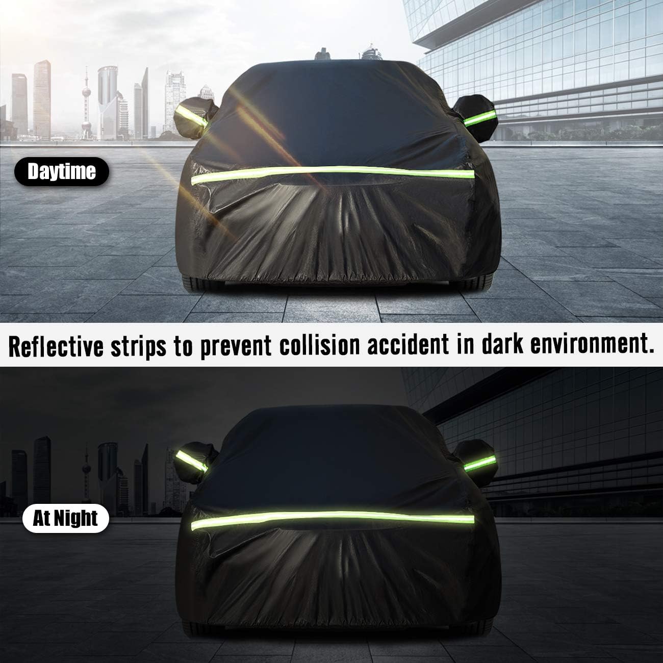 Hatchback Car Cover 5 Layers Universal Fit 157 to 171 inch Pack of 2 F3378