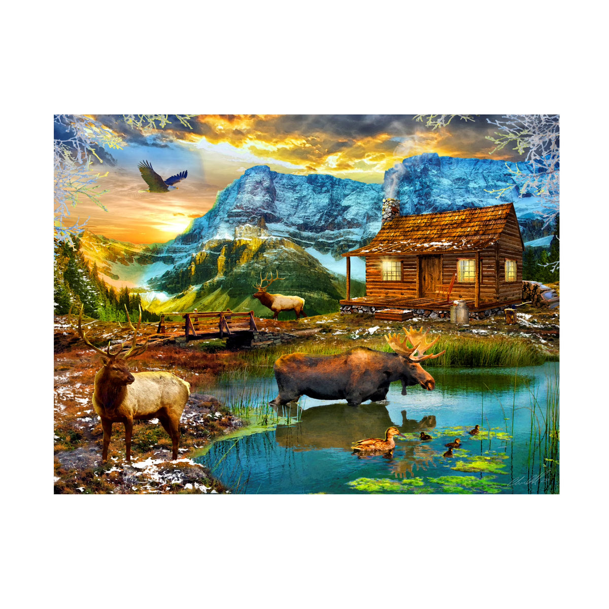 Winter Cabin Canvas Art O43464