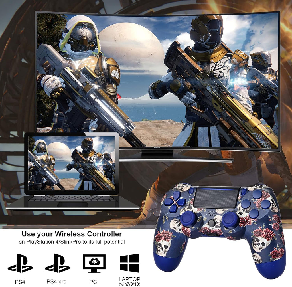 2 Pack Wireless Game Controller for PS4, Midnight Blue V30601