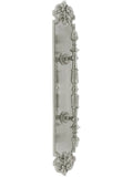 Satin Nickel Fleur De Lis Pull Plate 3in x 18in Z520