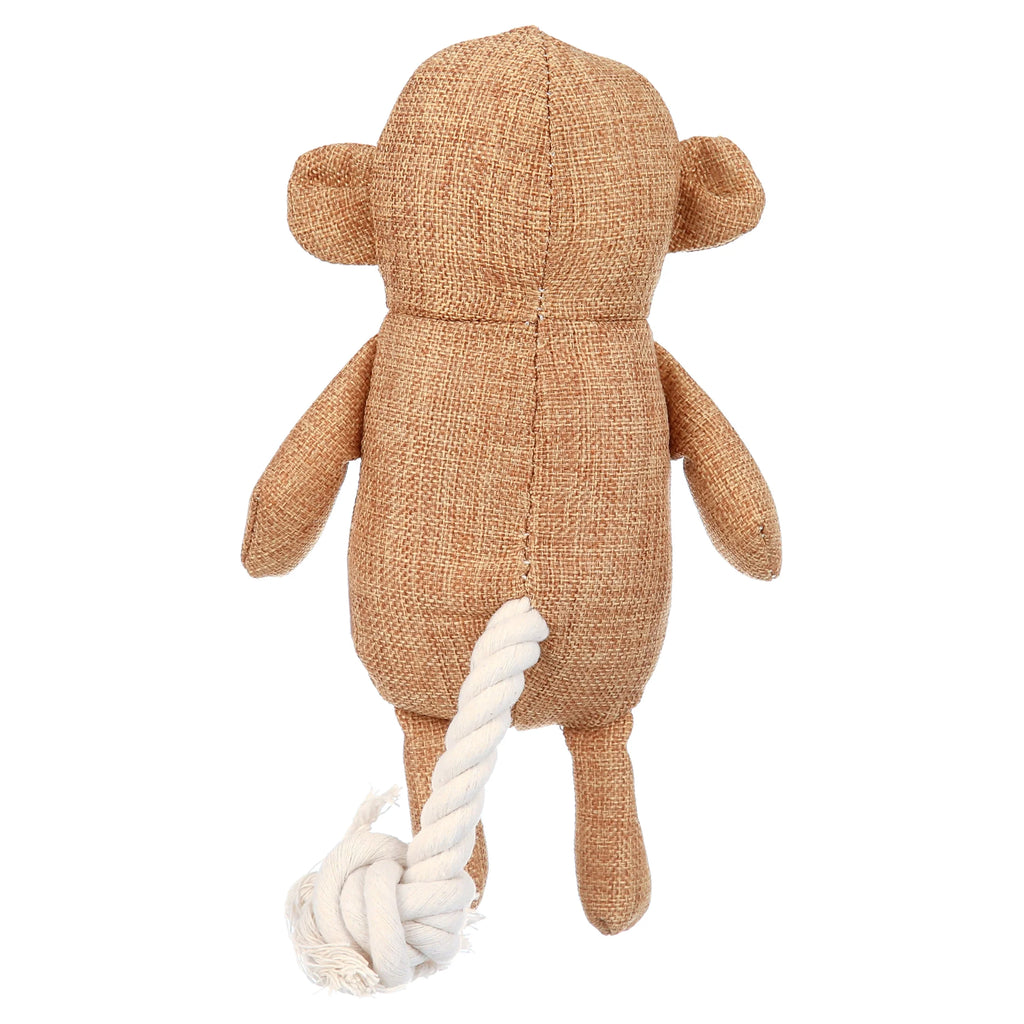 Tan Monkey Plush Dog Toy N3714