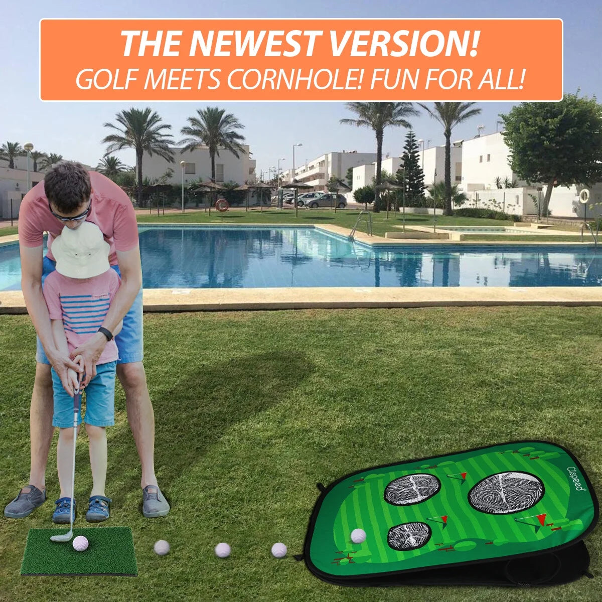Cornhole Game Set with Foldable Bean Bag Toss Board V793178