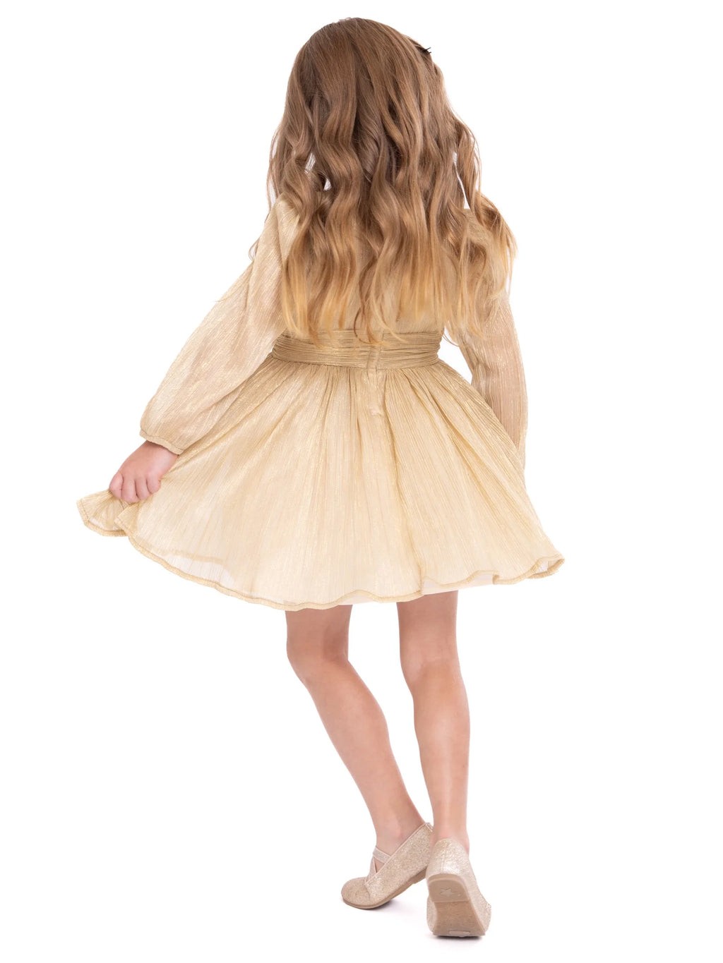 Baby Girls’ Long Sleeve Holiday Dress with Diaper Cover L96097