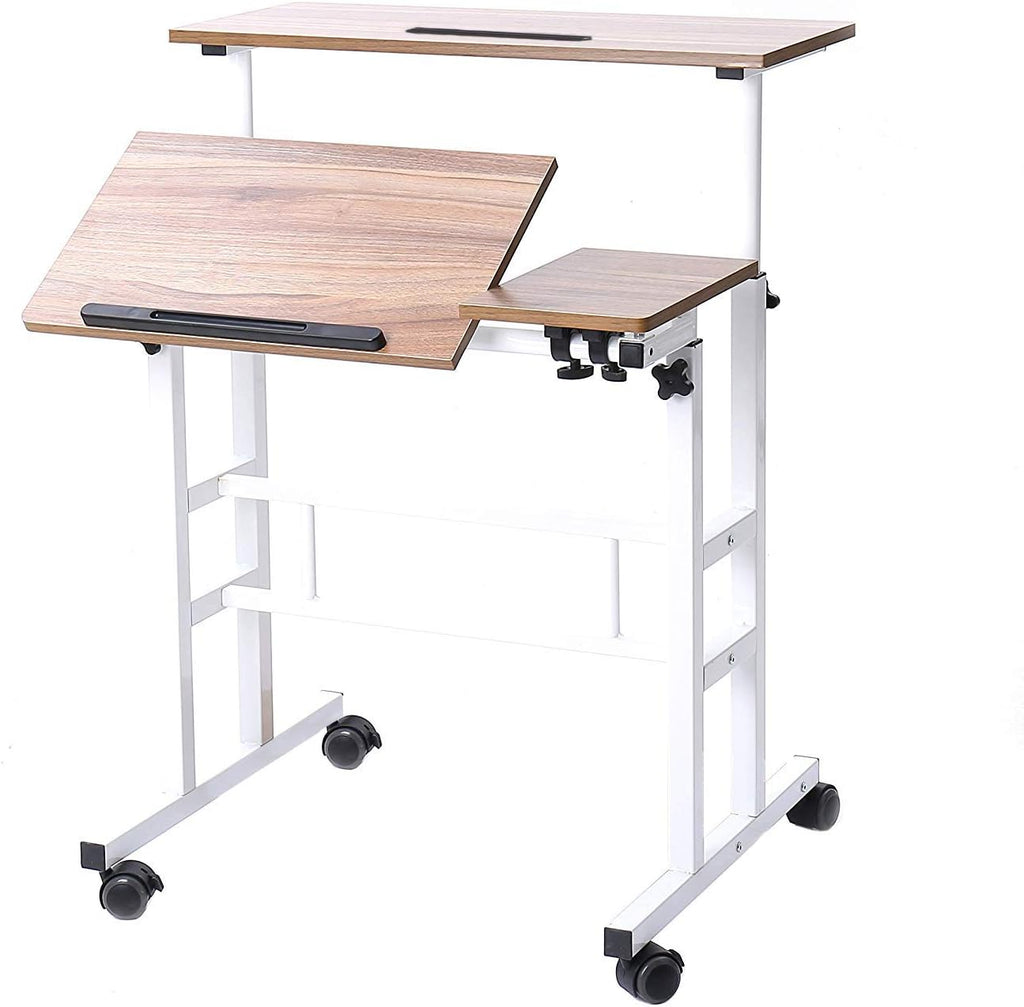 Black Mobile Sit-Stand Desk Cart B9902