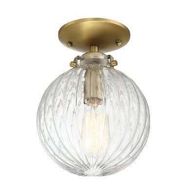 Natural Brass Semi Flush Mount Light Fixture P778