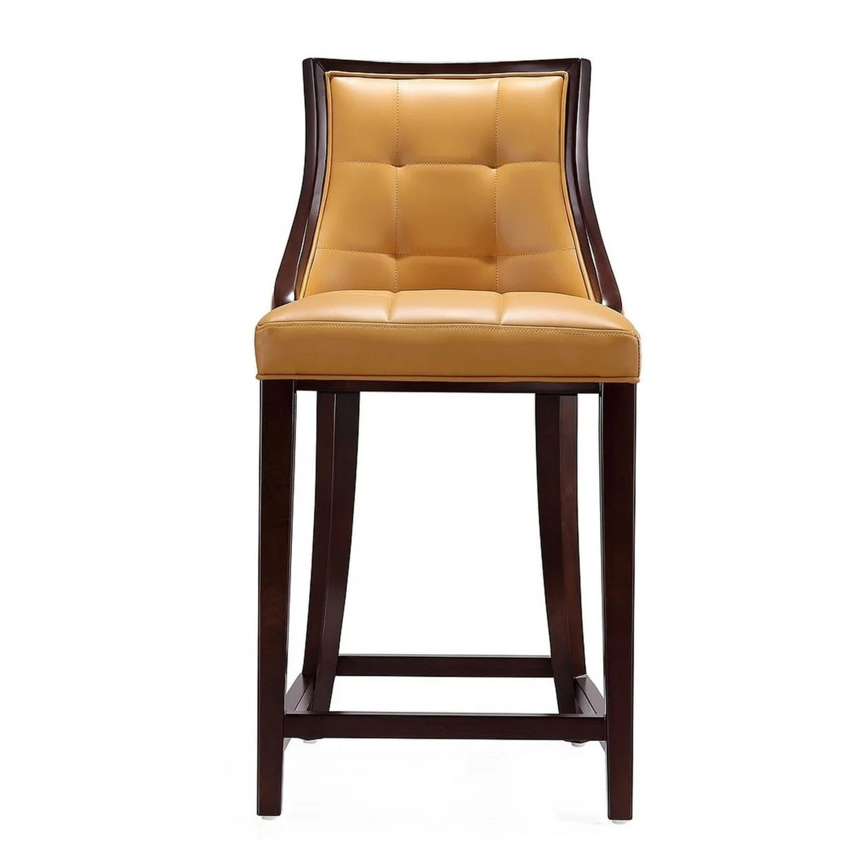 Camel and Dark Walnut Beech Wood Counter Height Bar Stool G345