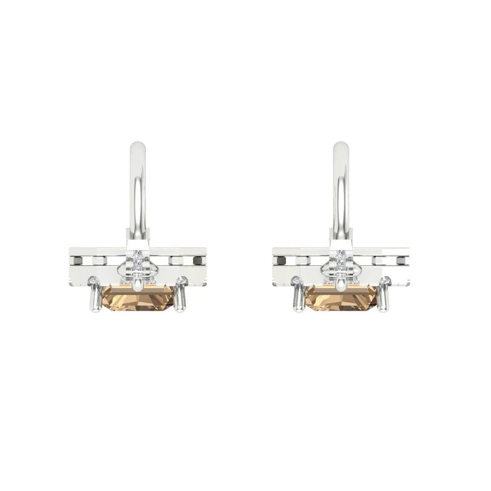18K White Gold Lever Back Earrings Z4696