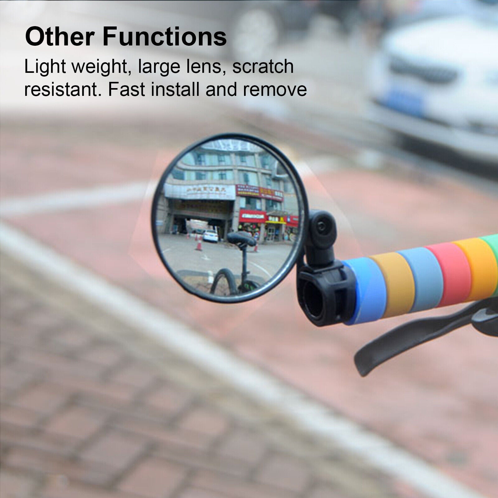 2Pcs Mini Bicycle Rotaty Handlebar Glass Cycling Rear View Mirror H7884