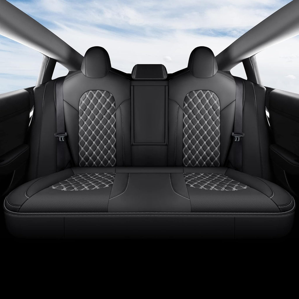 Pu Leather Car Seat Covers Full Set 5 Seatings Black C331959