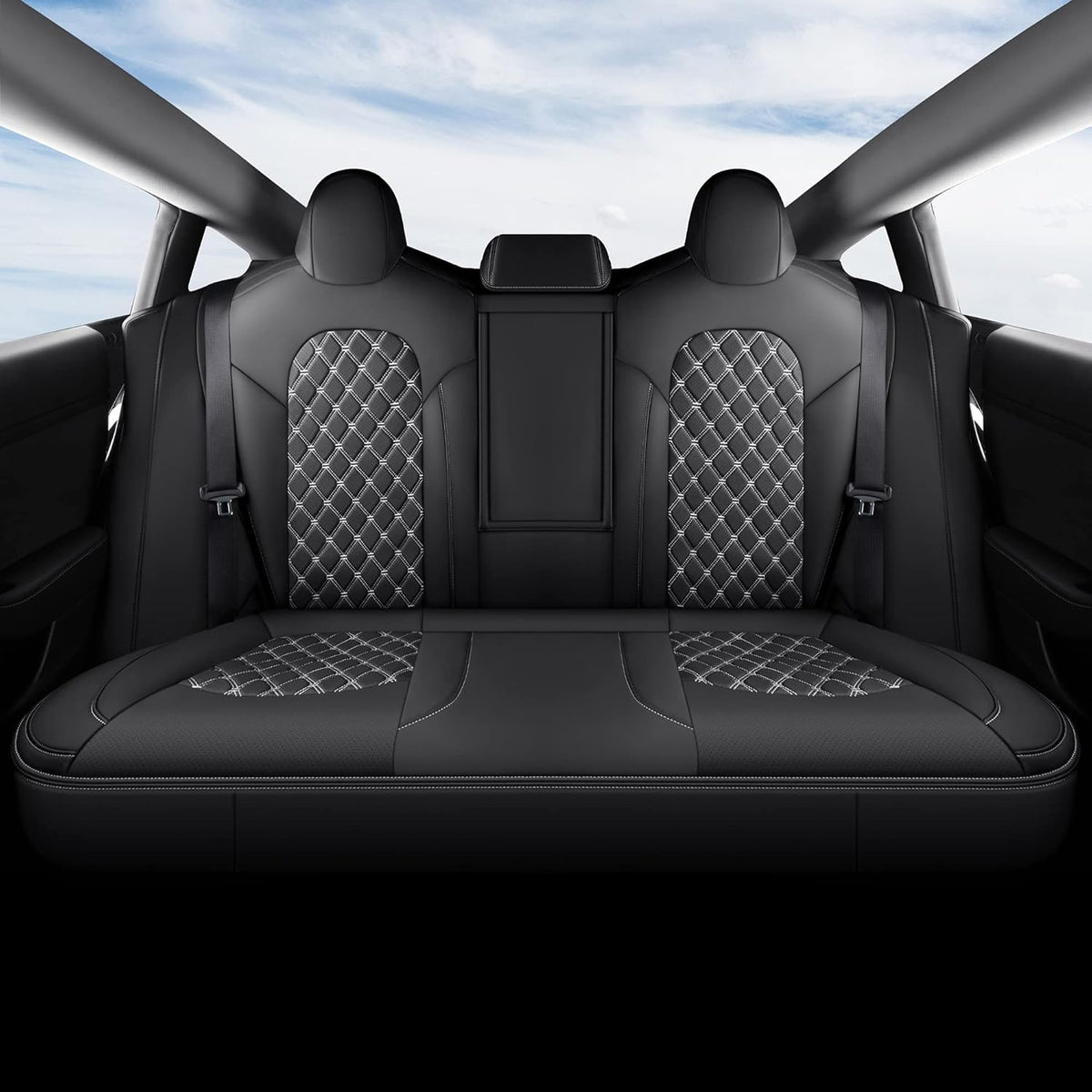 Pu Leather Car Seat Covers Full Set 5 Seatings Black C331959