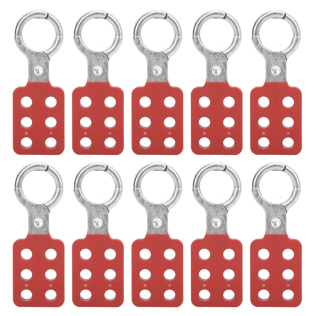 10pcs Aluminium Insulation Padlock Hasp with 6 Holes Interlock, 1in Inside Jaw Diameter C110