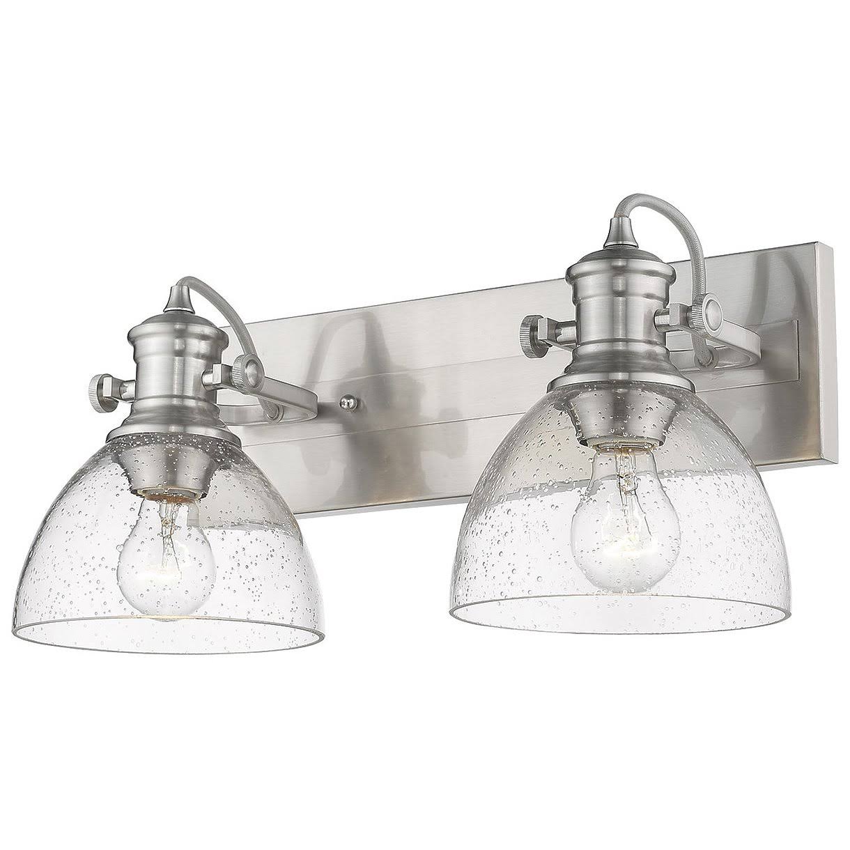 2-Light Semi-Flush Mount with Seeded Glass Pewter D5616