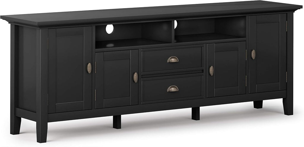 72 inch Solid Wood TV Media Stand Farmhouse Grey I58977