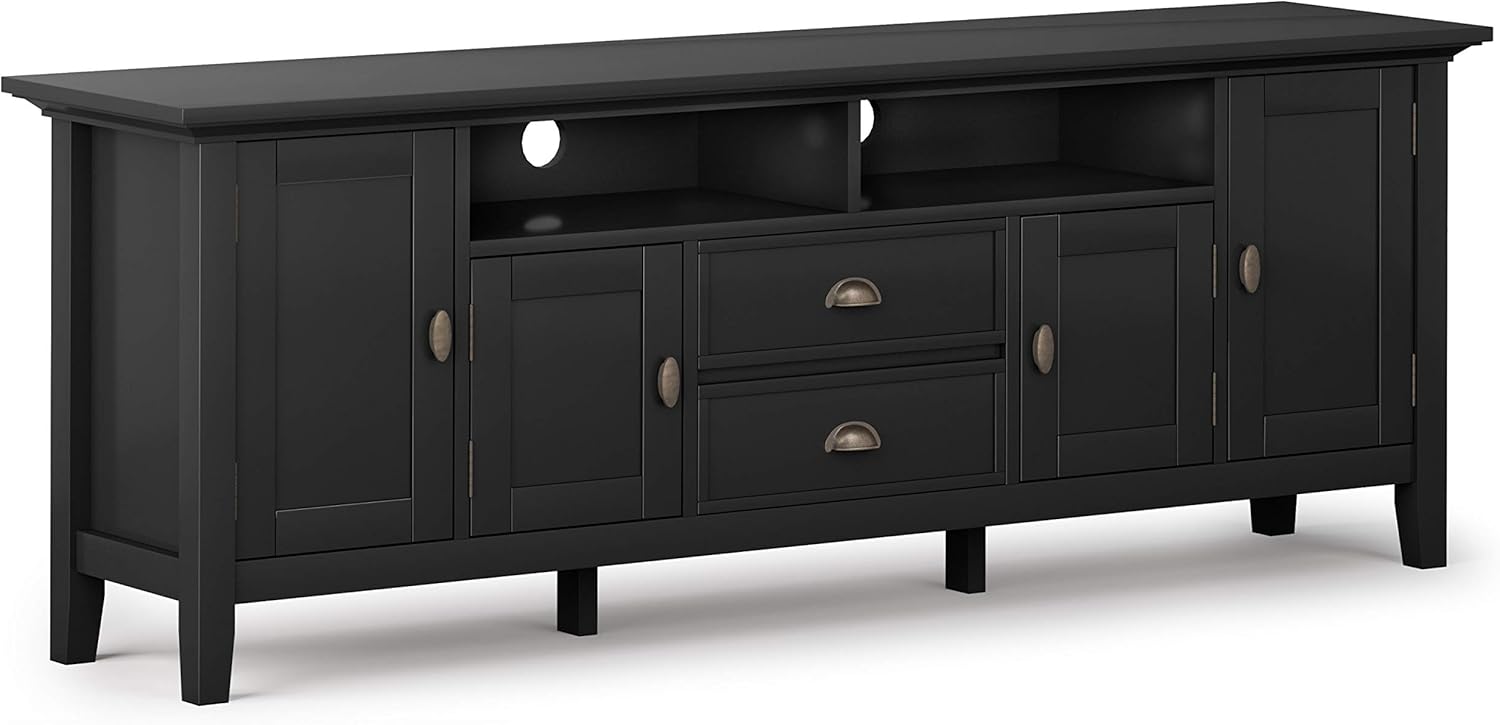 72 inch Solid Wood TV Media Stand Farmhouse Grey I58977