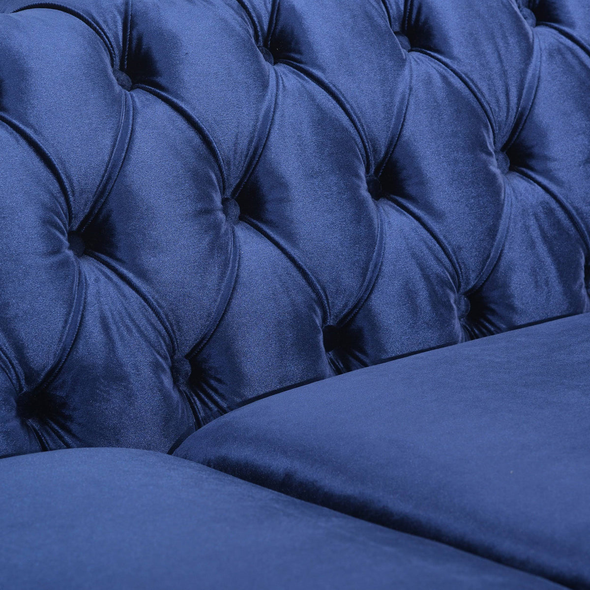 Midnight Blue Velvet Tufted 3 Seater Sofa T195815