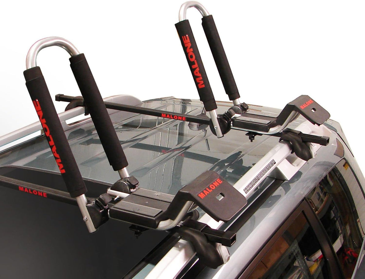 Folding J-Style Universal Car Rack Kayak Carrier with Bow and Stern Lines C379577