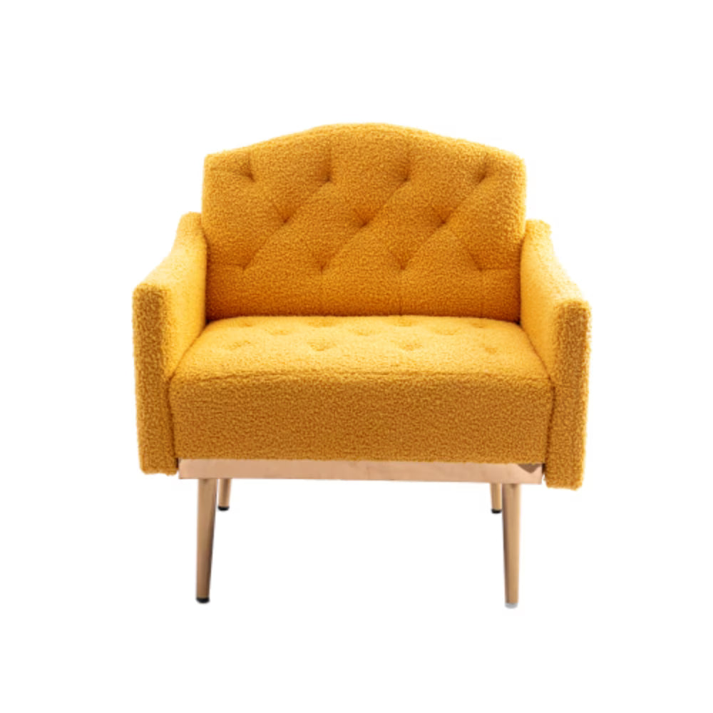 Camel Mustard Teddy Accent Chair with Metal Feet F3784