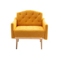 Camel Mustard Teddy Accent Chair with Metal Feet F3784
