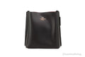 Black Doublefaced Leather Bucket Crossbody Handbag X279