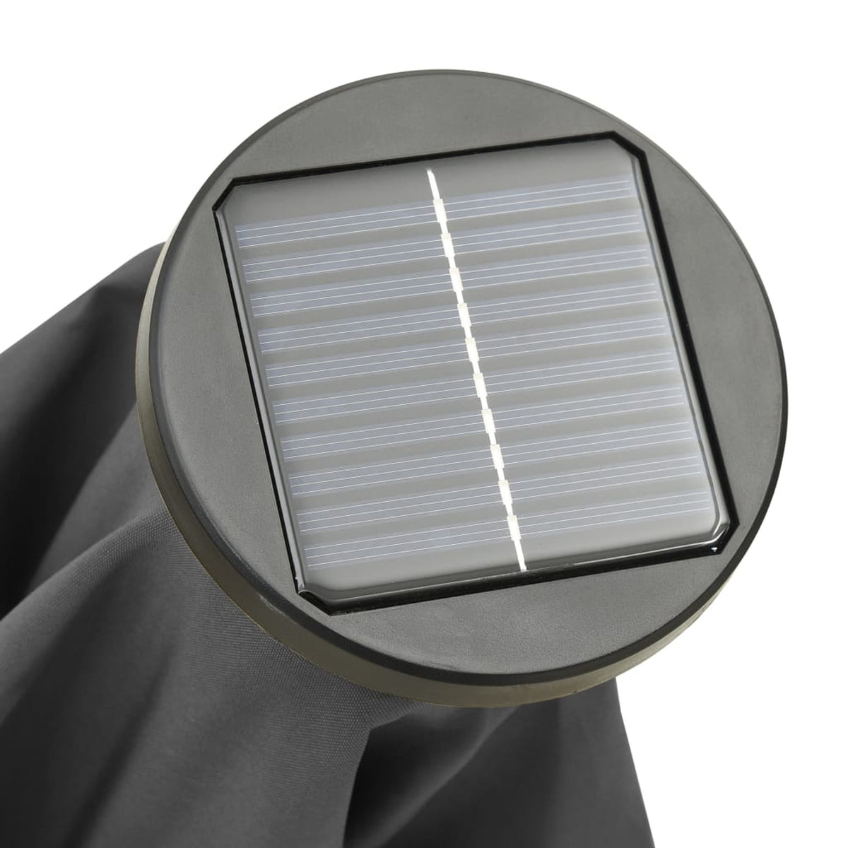 Anthracite Garden Folding Beach Umbrella with LED Lights and Aluminum Pole M4255