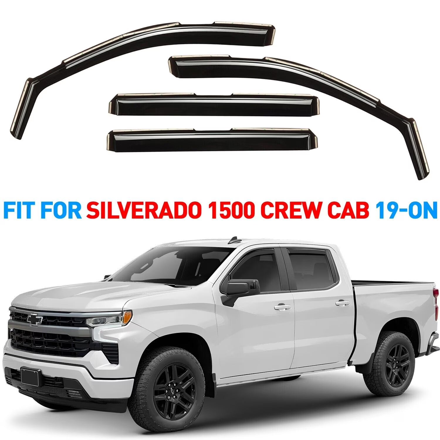 Smoke Tinted In-channel Side Window Vent Visor Deflectors Rain Guards 4pcs E5565