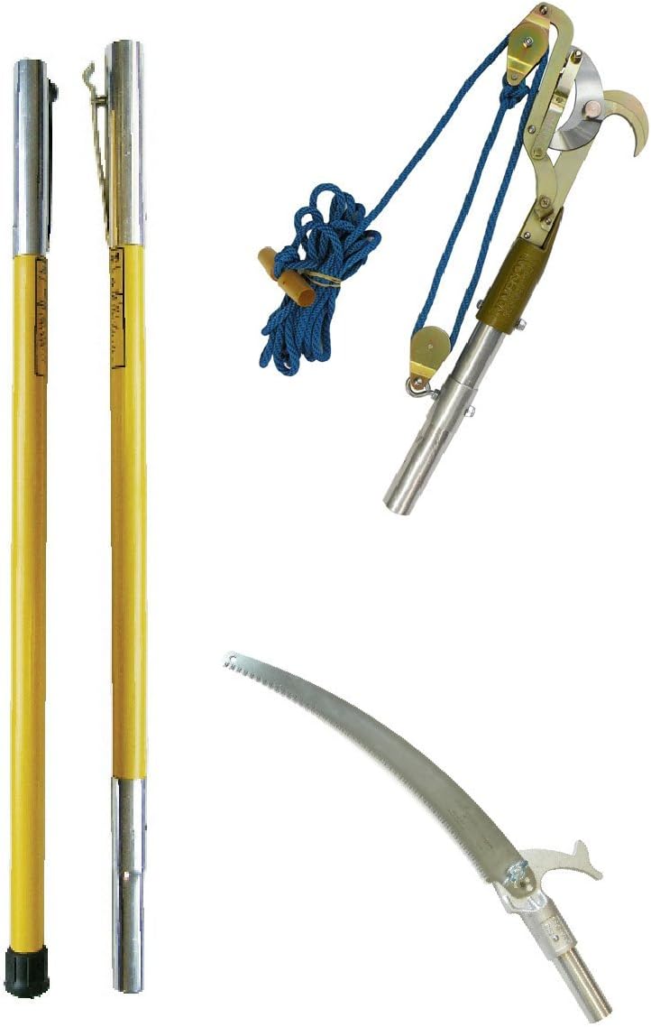 Manual Pole Saw and Tree Pruner with Two 6-Foot Fiberglass Poles U189990