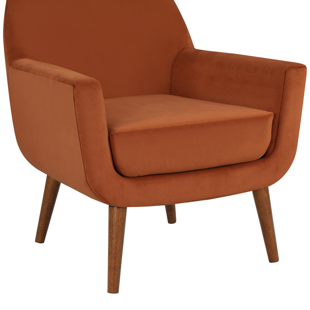 Burnt Orange Velvet Arm Chair S1951