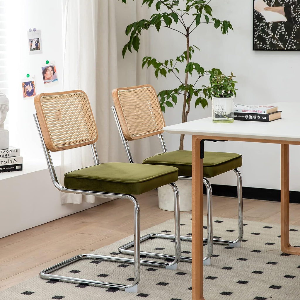 Black Upholstered Dining Chairs Set of 2 with Chrome Legs H96066
