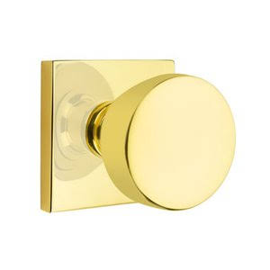 Double Dummy Door Knob and Square Rose in Unlacquered Brass A564