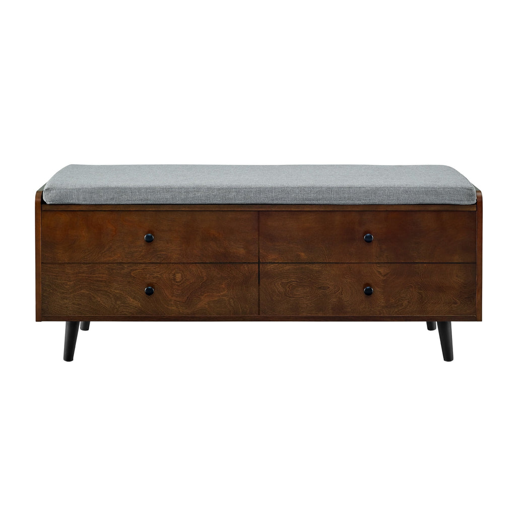 Lift Top Dark Walnut Storage Bench Y492