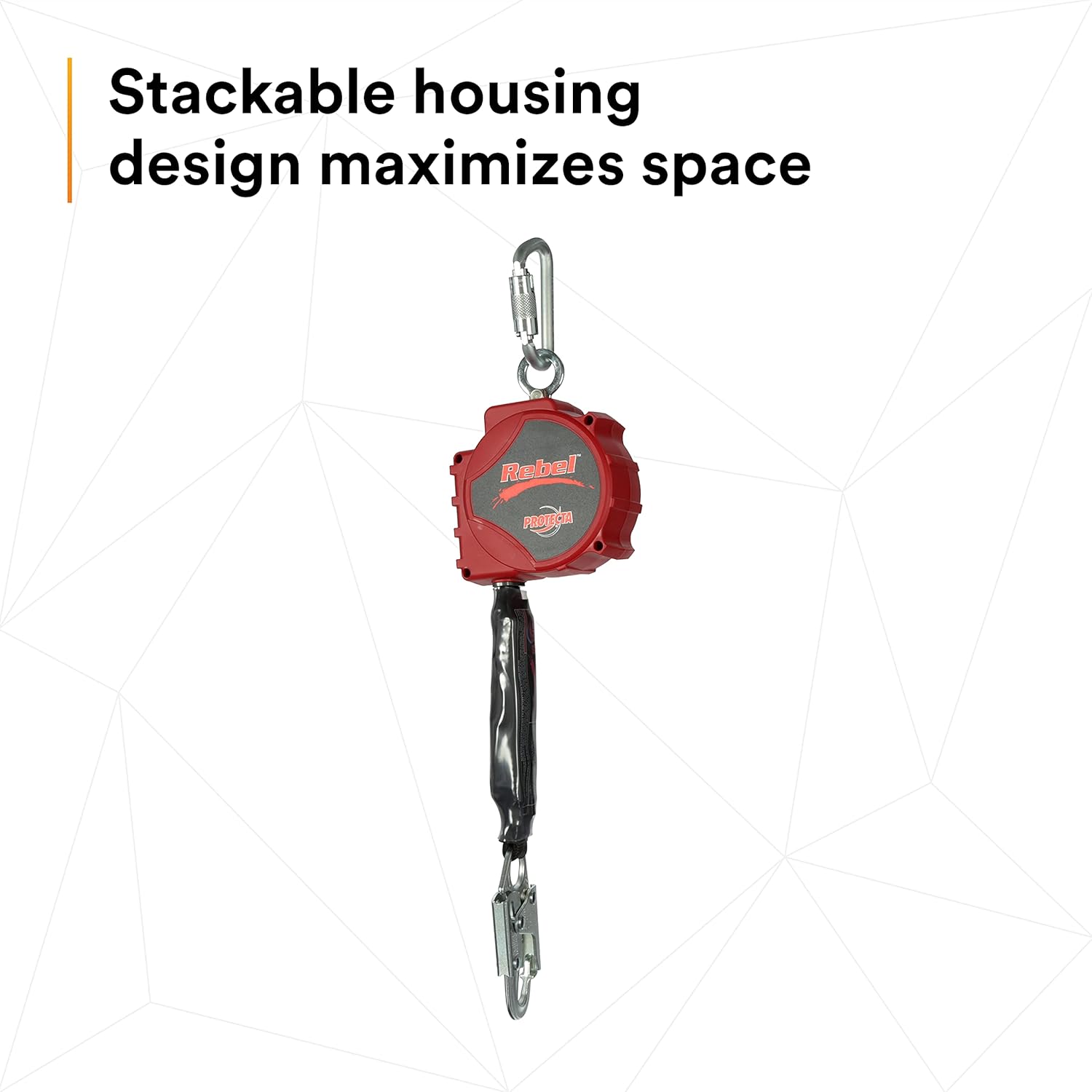 20' Single Leg Self-Retracting Polyester Web Lifeline with Steel Snap Hook E6622