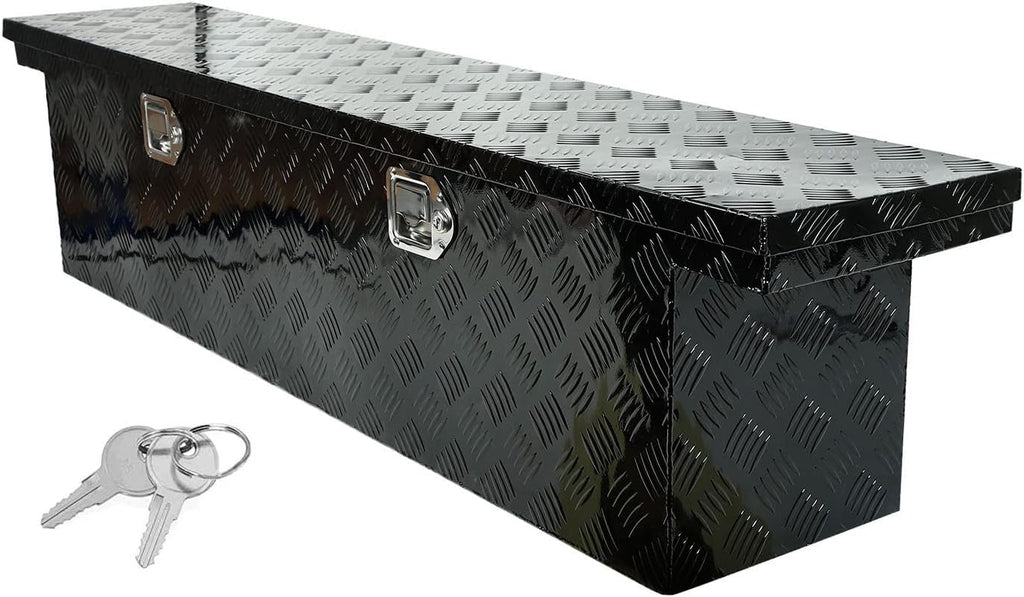 Black Aluminum Heavy Duty Truck Bed Tool Box with Lock & Keys U99693