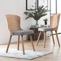 Bamboo Dining Chairs Set of 2 Light Grey Z3200