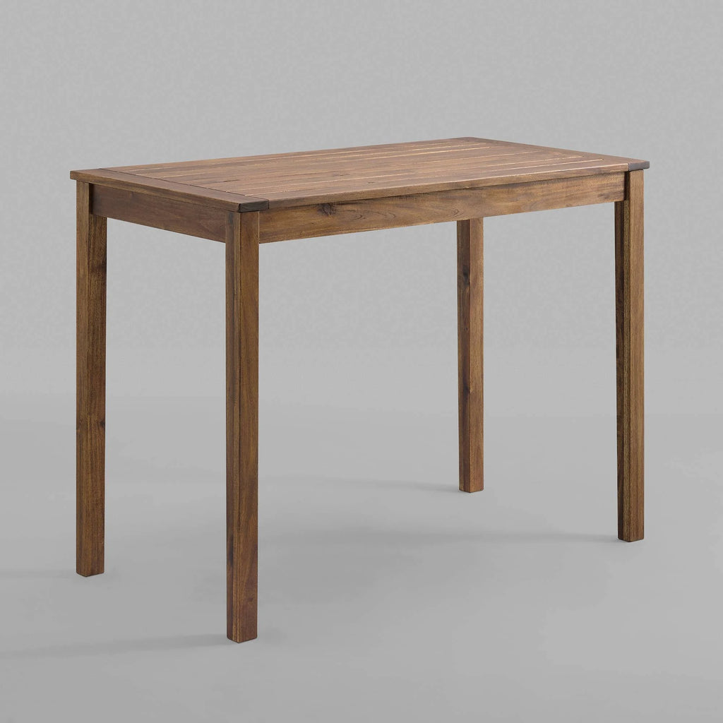 Dark Brown Acacia Wood Rectangle Counter Height Patio Table F212
