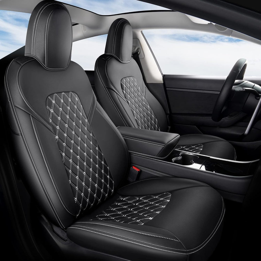 Pu Leather Car Seat Covers Full Set 5 Seatings Black C331959