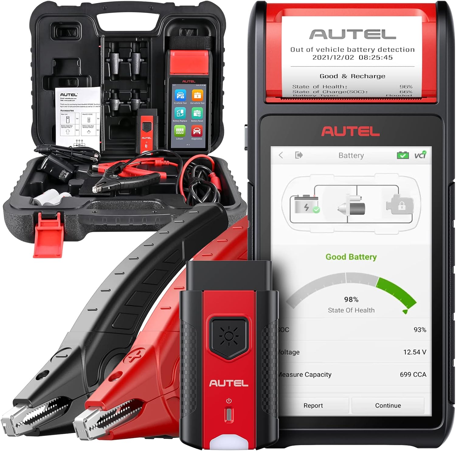 12V 100-3000 CCA Battery Tester with Cranking & Charging Systems Analyzer T56406