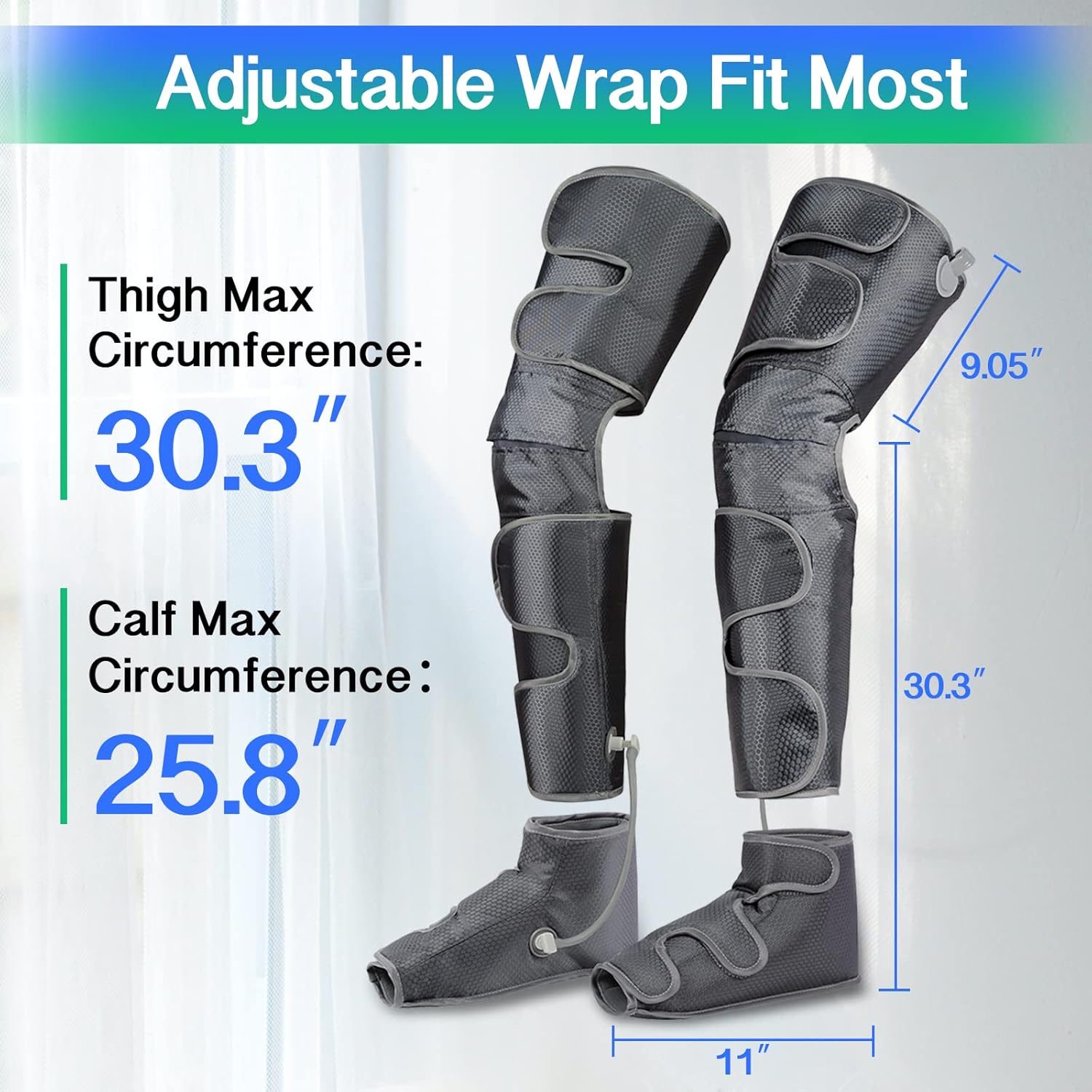 Leg Massager with Air Compression, 2 Heat Levels, 4 Modes 4 Intensities L515