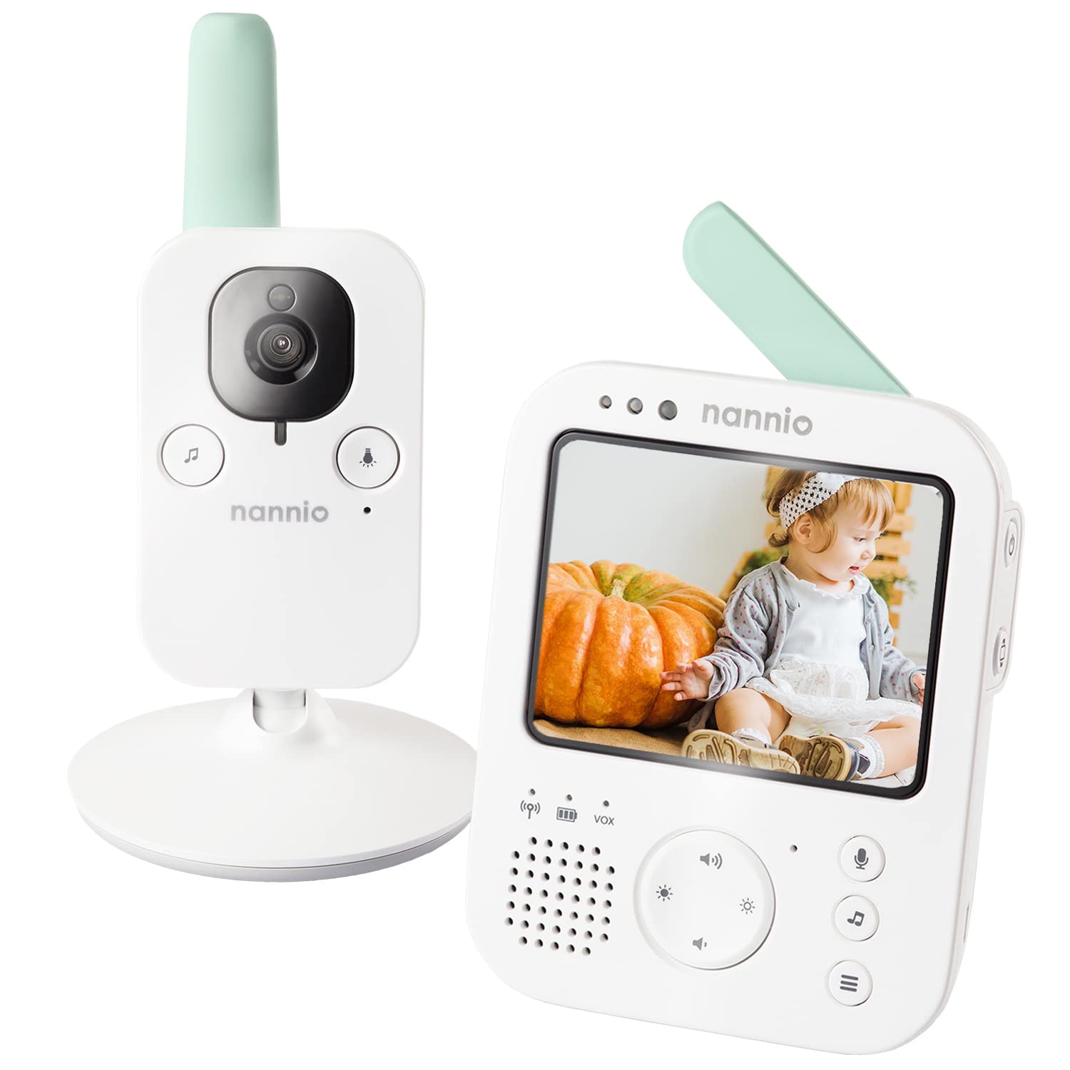 Video Baby Monitor with Night Light & Vibration, 3.5 Camera Monitor, Two-Way Audio B24615