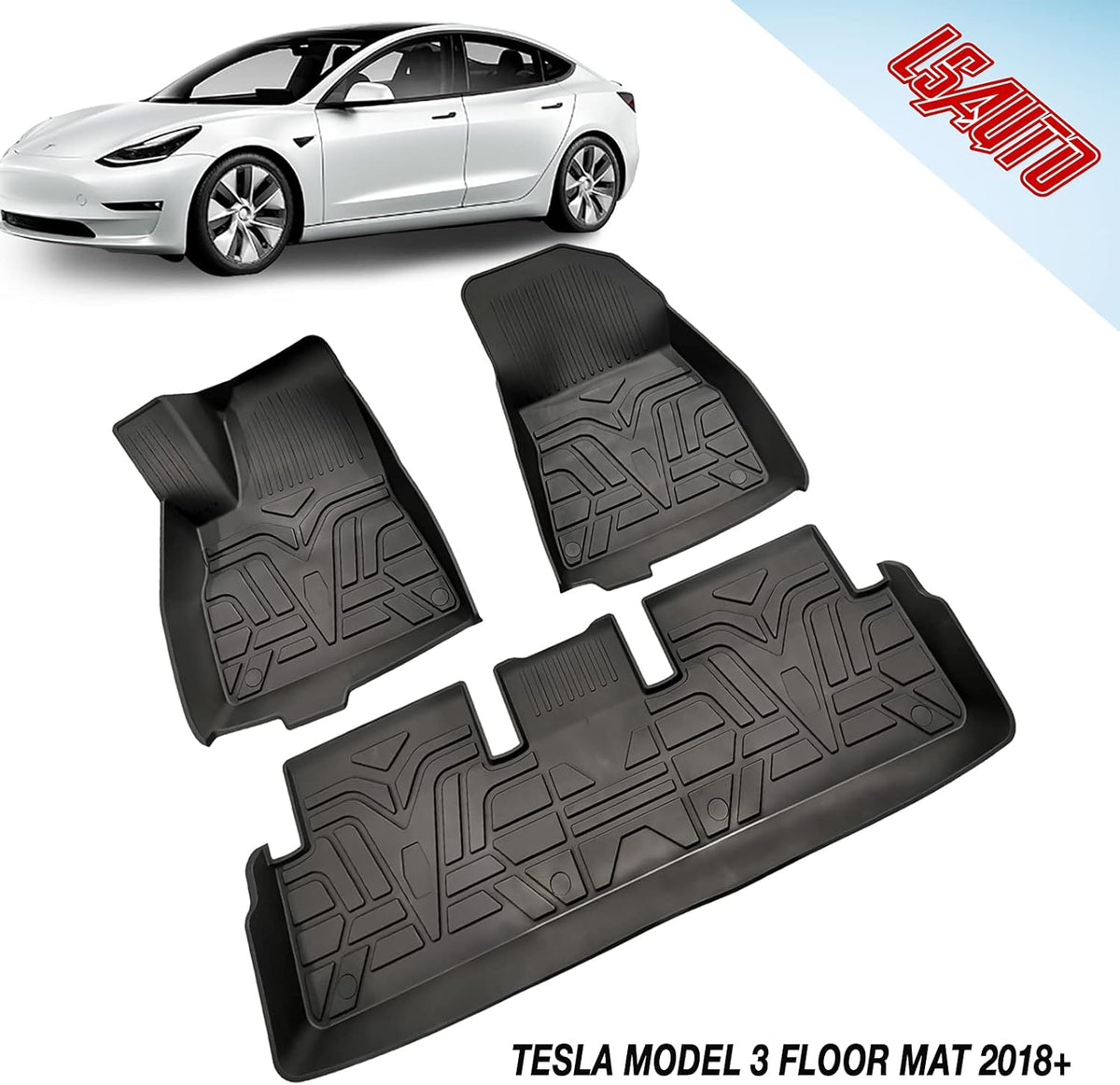 TPE All Weather Floor Liners for Tesla Model 3 2018-2022 K718733