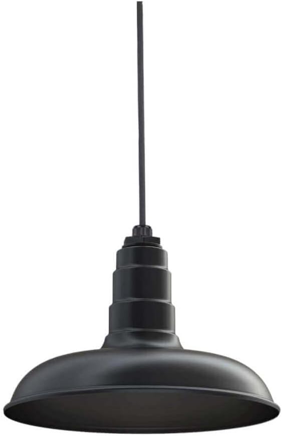 Matte Black Steel Dome Flush Mount Pendant Light B867403