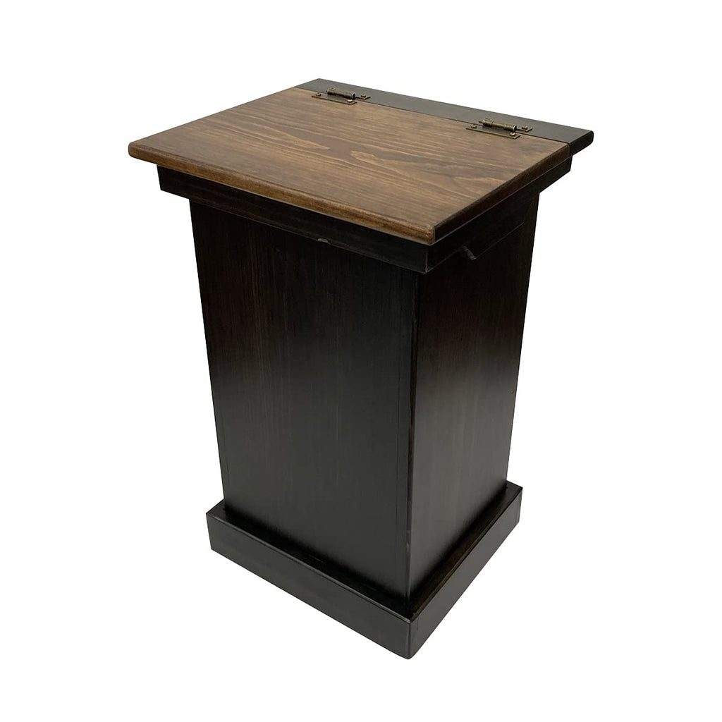 Cherry Wooden Lift Top Trash Can Cabinet T302955