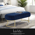 Navy/Gold Velvet Bench C4196