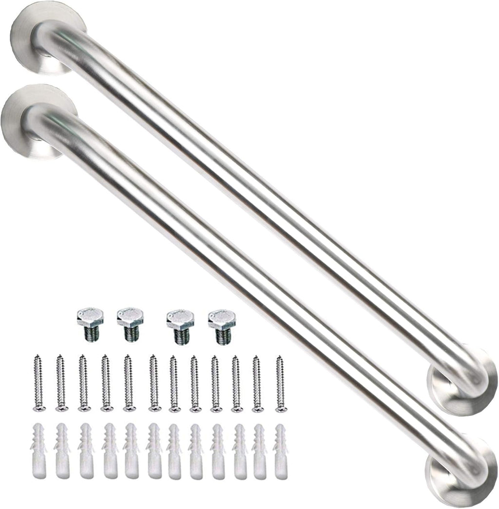 2 Pack 24 Inch Satin Brushed Nickel Stainless Steel Bathroom Grab Bar R1889