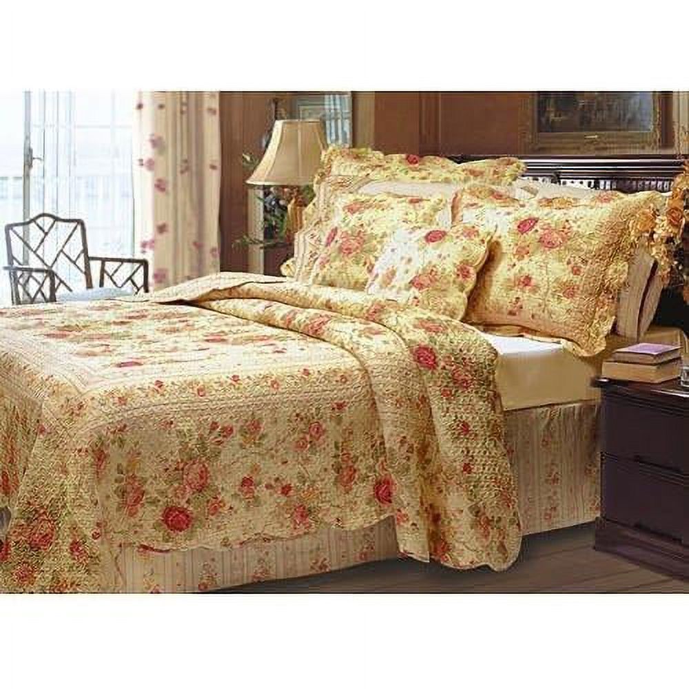 Queen Rose Bedding Quilt Set X278