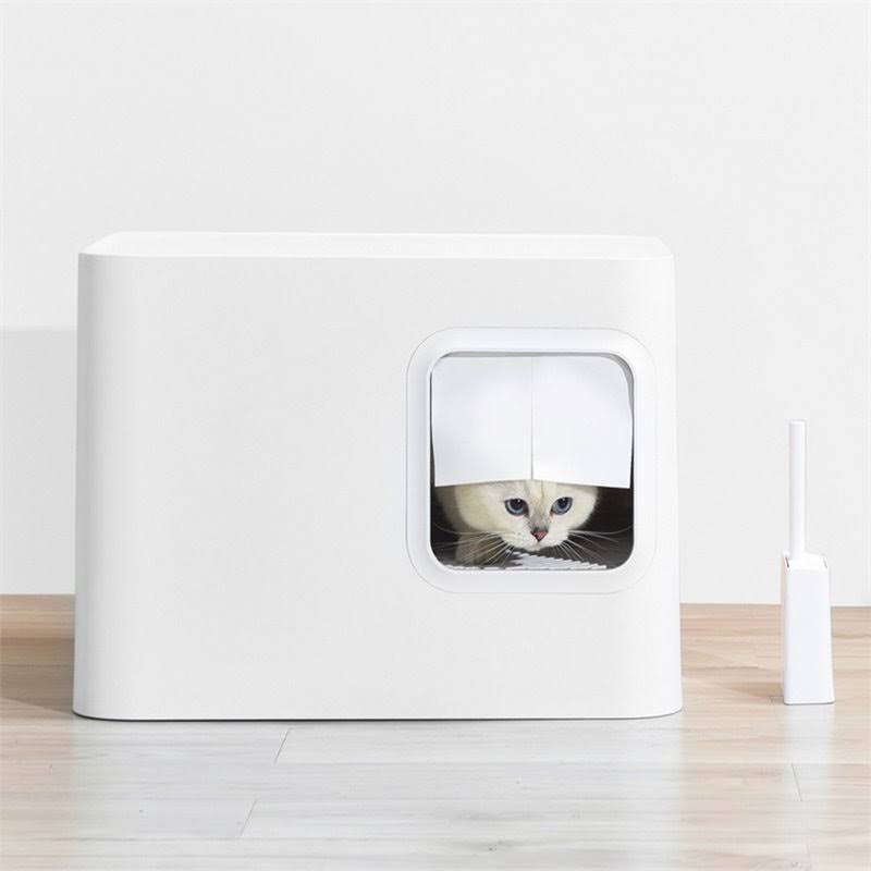 Cloud White Enclosed Cat Litter Box X55193