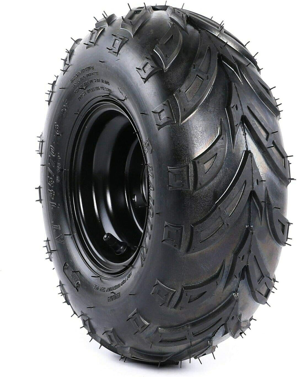 145/70-6 Tire with Rim Wheel for ATV Go Kart UTV Quad, Black Hub Y544123