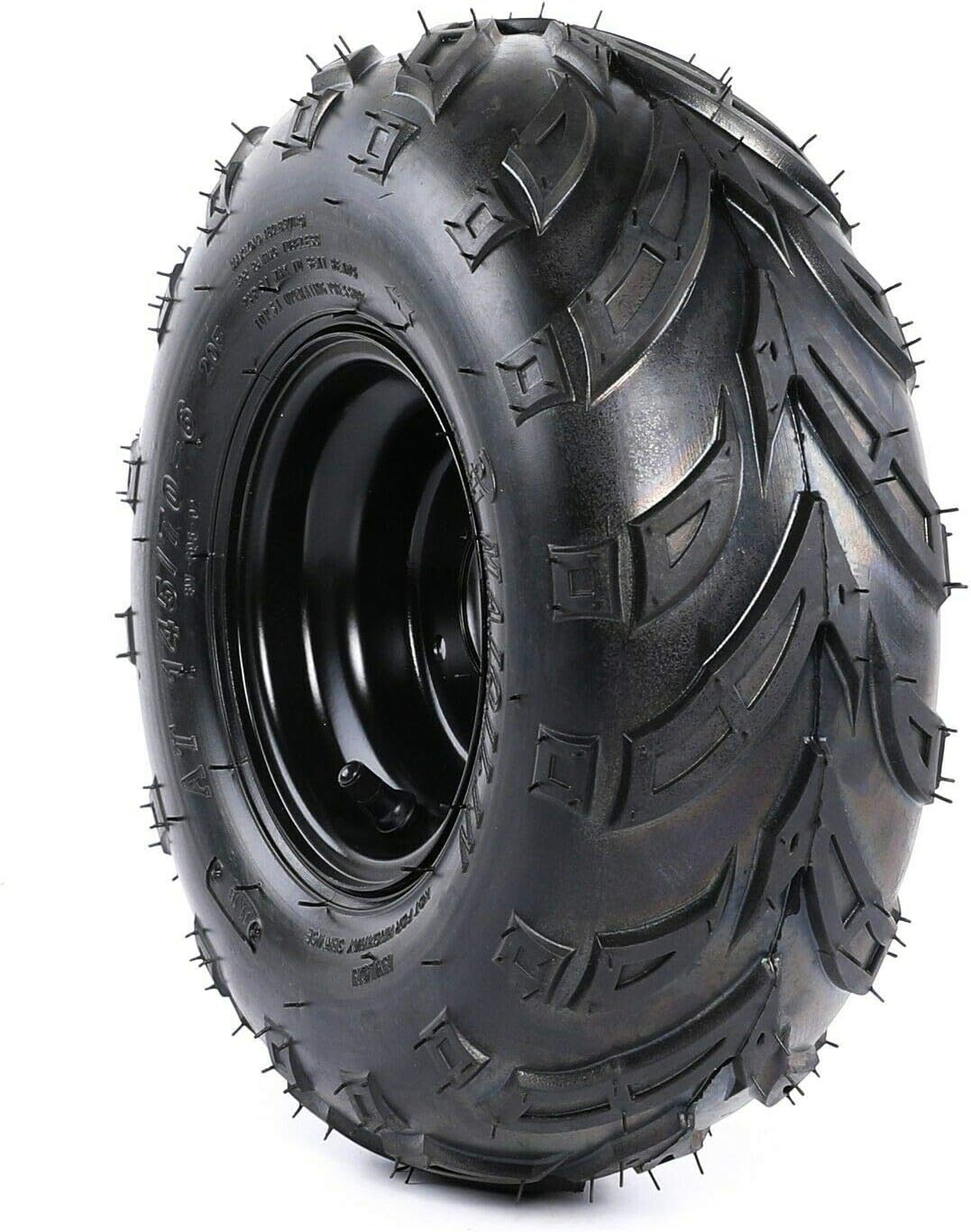 145/70-6 Tire with Rim Wheel for ATV Go Kart UTV Quad, Black Hub Y544123