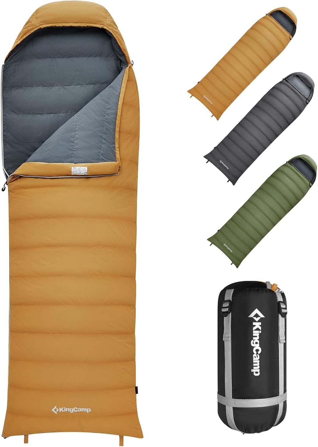 Down Sleeping Bag 650 Fill Power Ultralight Compact 0 Degree with Compression Sack X976017