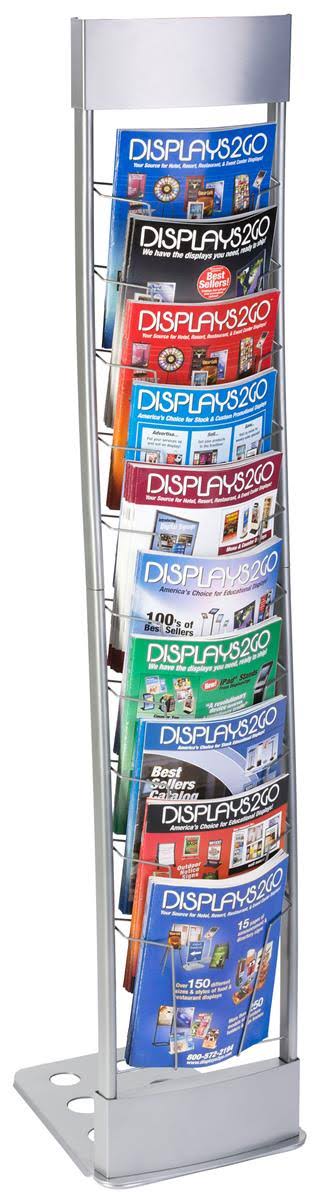 Silver Floor Literature Rack with Carrying Case C774879
