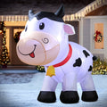 6FT Christmas Cow Inflatables Outdoor Yard Decorations with Built-in LED Lights W341
